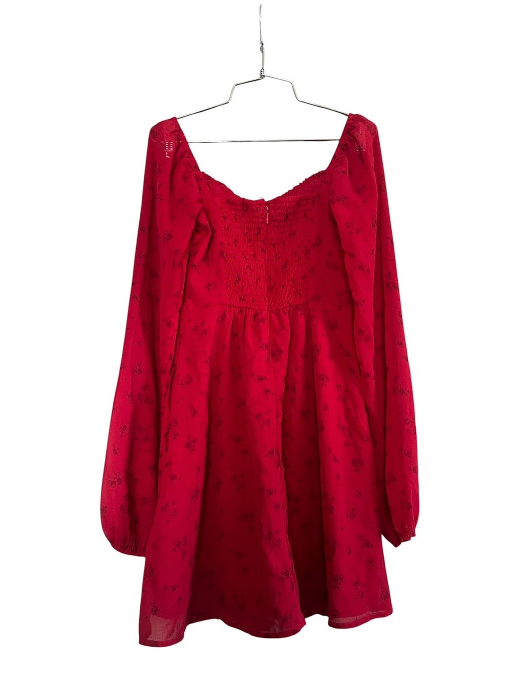 Hollister Red Floral Ruched Dress XXS - Picture 6 of 7